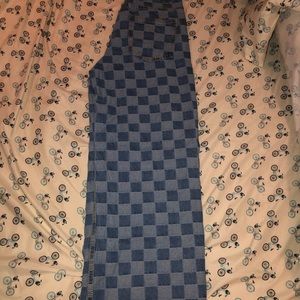 checkered jeans